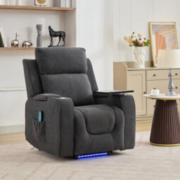 Cowley Electric Riser Recliner Chair With Massage, Heat And Cup Cooler - Dark Grey - thumbnail 1