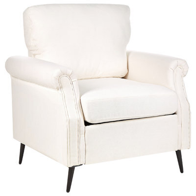 Beliani Armchair Vietas Fabric White - image 1