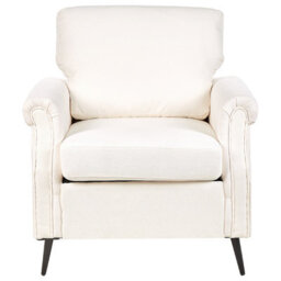 Beliani  Armchair Vietas Fabric White - thumbnail 4