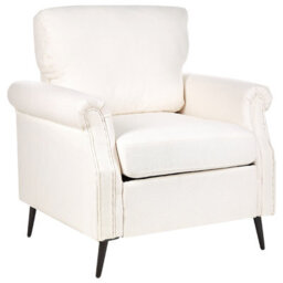 Beliani  Armchair Vietas Fabric White