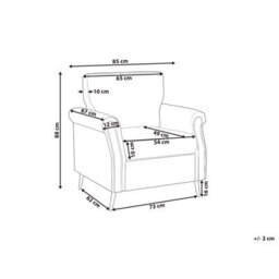 Beliani  Armchair Vietas Fabric White - thumbnail 3