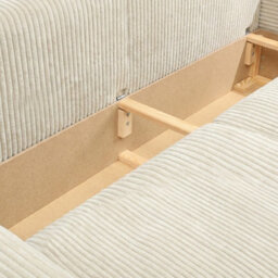 Modern Livorno Sofa Bed With Storage Upholstered Sleeper Sofa Wooden Legs Foam And Wave Springs Cream - thumbnail 4