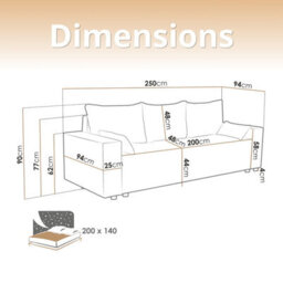 Modern Livorno Sofa Bed With Storage Upholstered Sleeper Sofa Wooden Legs Foam And Wave Springs Cream - thumbnail 7