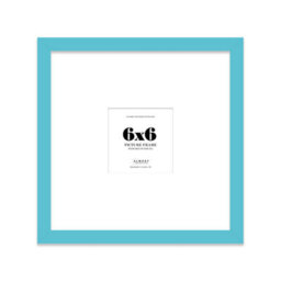 "6X6"" Turquoise Picture Frame - 6X6"" Square Frame With 3X3"" Mount For 6X6""/3X3"" Pictures Vintage Style Room Decor, 1 Pack"