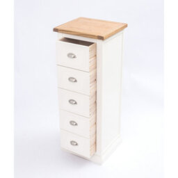 Cabinet Bits Cosenza 5 Drawer Narrow Chest Of Drawers Chrome Cup Handle - thumbnail 5