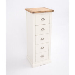 Cabinet Bits Cosenza 5 Drawer Narrow Chest Of Drawers Chrome Cup Handle - thumbnail 4