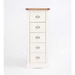 Cabinet Bits Cosenza 5 Drawer Narrow Chest Of Drawers Chrome Cup Handle - thumbnail 1