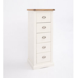 Cabinet Bits Cosenza 5 Drawer Narrow Chest Of Drawers Chrome Cup Handle - thumbnail 3