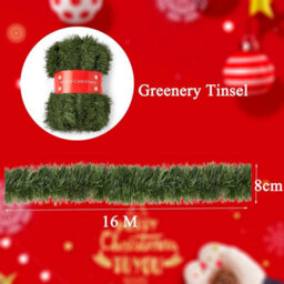 Vivo 16M Christmas Garland Decoration Xmas Artificial Vine Soft Green Tinsel Pine Green - thumbnail 6