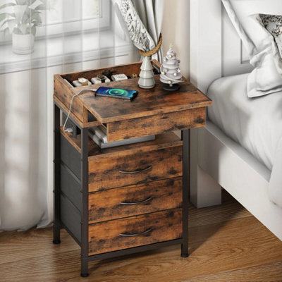 40X30X70Cm Charging Station Nightstand Bedside Side Table - image 1