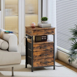 40X30X70Cm Charging Station Nightstand Bedside Side Table - thumbnail 5