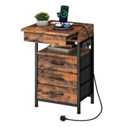 40X30X70Cm Charging Station Nightstand Bedside Side Table - thumbnail 3