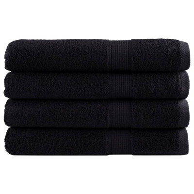 Berkfield Premium Towels Solund 4 Pcs Black 100X200 Cm 600 Gsm - image 1