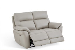 Grey Leather Electric 2 Seater Recliner Sofa - thumbnail 3