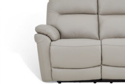 Grey Leather Electric 2 Seater Recliner Sofa - thumbnail 4