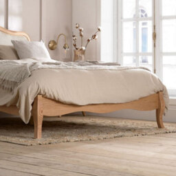 Alana Stone Fabric And Oak Wooden Bed - 4Ft6 Double - thumbnail 5
