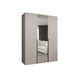 Arte Soft Cashmere Hinged Door Wardrobe 150Cm - Calm Storage With A Mirrored Touch - thumbnail 2