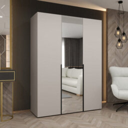 Arte Soft Cashmere Hinged Door Wardrobe 150Cm - Calm Storage With A Mirrored Touch - thumbnail 1