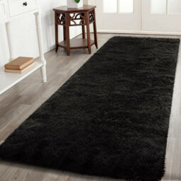 Ameha Black Area Rugs For Bedroom Hallway 80X150 Cm Non-Slip Modern Super Soft Fluffy Shaggy Thick Pile Rug Non-Shedding Easy To Clean - thumbnail 8