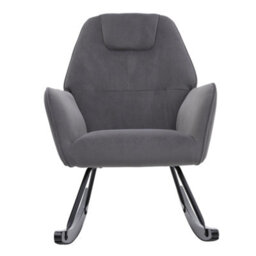 Darphe Comfy Grey Nursery Rocking Chair For Living Room - thumbnail 2