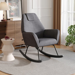 Darphe Comfy Grey Nursery Rocking Chair For Living Room