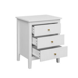 Chic Interiors Pair Of White Three Drawer Bedside Table - Charleston Collection - thumbnail 7