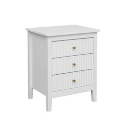 Chic Interiors Pair Of White Three Drawer Bedside Table - Charleston Collection - thumbnail 6