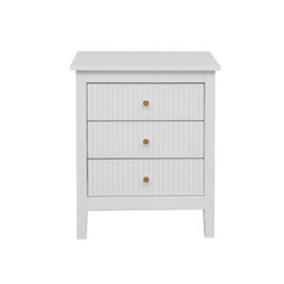 Chic Interiors Pair Of White Three Drawer Bedside Table - Charleston Collection - thumbnail 5