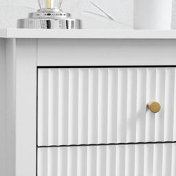 Chic Interiors Pair Of White Three Drawer Bedside Table - Charleston Collection - thumbnail 4