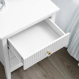 Chic Interiors Pair Of White Three Drawer Bedside Table - Charleston Collection - thumbnail 2