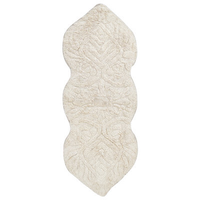 Beliani Cotton Bath Mat 150 X 60 Cm Beige Canbar - image 1