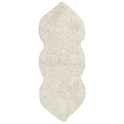 Beliani Cotton Bath Mat 150 X 60 Cm Beige Canbar - thumbnail 1