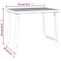Berkfield Camping Table White 79X56X64 Cm Pp Wooden Look - thumbnail 6