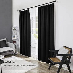 Deconovo Blackout Curtains Super Soft Thermal Insulated Energy Saving Pencil Pleat Blackout Curtains 52X72 Inch Black 2 Panels - thumbnail 3