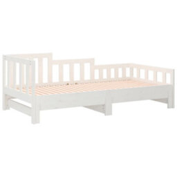 Berkfield Pull-Out Day Bed White 2X(90X190) Cm Solid Wood Pine - thumbnail 8