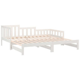 Berkfield Pull-Out Day Bed White 2X(90X190) Cm Solid Wood Pine - thumbnail 7