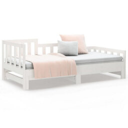 Berkfield Pull-Out Day Bed White 2X(90X190) Cm Solid Wood Pine - thumbnail 5