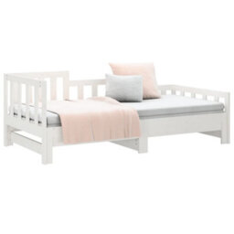 Berkfield Pull-Out Day Bed White 2X(90X190) Cm Solid Wood Pine - thumbnail 6