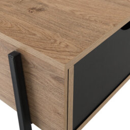Beliani Lift-Top Coffee Table, Light Brown Chipboard With Black Metal Hairpin Legs, 107 X 59 Cm - thumbnail 6