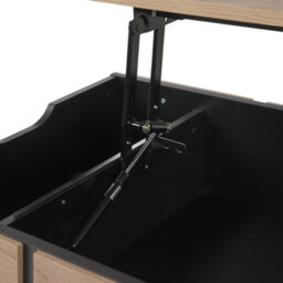 Beliani Lift-Top Coffee Table, Light Brown Chipboard With Black Metal Hairpin Legs, 107 X 59 Cm - thumbnail 5