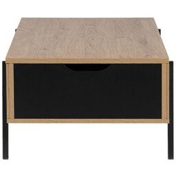Beliani Lift-Top Coffee Table, Light Brown Chipboard With Black Metal Hairpin Legs, 107 X 59 Cm - thumbnail 4