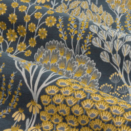Wylder Ophelia Jacquard Floral Room Darkening Pencil Pleat Curtain Pair Blue/saffron (W)229Cm X (D)183Cm - thumbnail 4