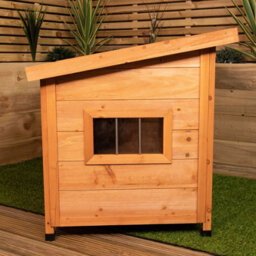 Samuel Alexander 72Cm X 1.04M Medium Outdoor Garden Cosy Wooden Dog House Kennel With Window - thumbnail 4