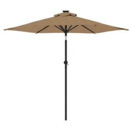 Walplus Garden Parasol With Steel Pole Taupe 225X225X212 Cm - thumbnail 4