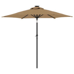 Walplus Garden Parasol With Steel Pole Taupe 225X225X212 Cm - thumbnail 5