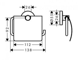 Hansgrohe Logis Universal Toilet Roll Holder With Cover - thumbnail 2