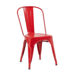 Fwstyle Bistro Set Of 4 Red Gloss Metal Chairs (H) 84 (W) 45.5 (D) 51Cm - thumbnail 3