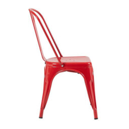 Fwstyle Bistro Set Of 4 Red Gloss Metal Chairs (H) 84 (W) 45.5 (D) 51Cm - thumbnail 4