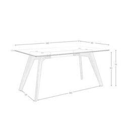 Angel Cerda Elegant Rectangular Tempered Glass And Walnut Dining Table For Modern Homes - thumbnail 7