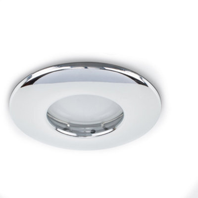 Valuelights Fire Rated Bathroom/shower Ip65 Rated Chrome Domed Ceiling Downlight - Includes 5W Led Bulb 3000K Warm White - image 1